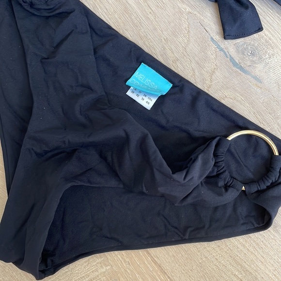 Melissa Odabash Black Halter Tie Bikini Top and Bottom. Size 4/6, FR38 - Picture 3 of 4